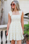 Sweeter Times Floral Mini Dress - Yellow