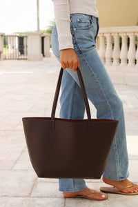The Hampton Leather Tote Bag - Coffee