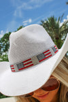 Let's Celebrate American Flag Cowboy Hat - White