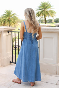 Z Supply: Leonora Indigo Midi Dress - Classic Indigo