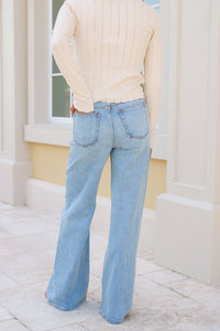 Z Supply: The Stunner Mid Rise Wide Leg Jeans - Downtown