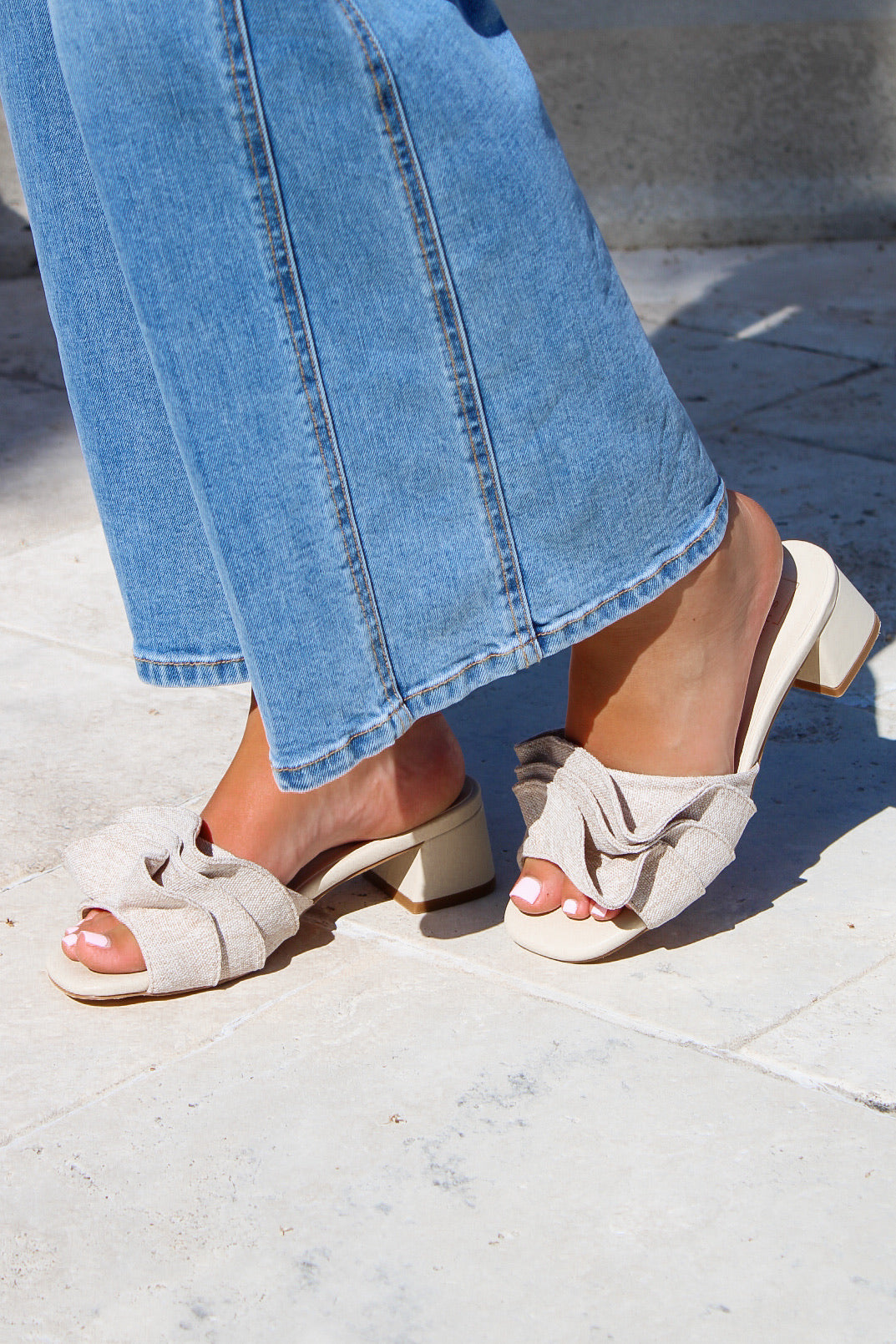 ShuShop: Frances Block Heel Sandal - Natural