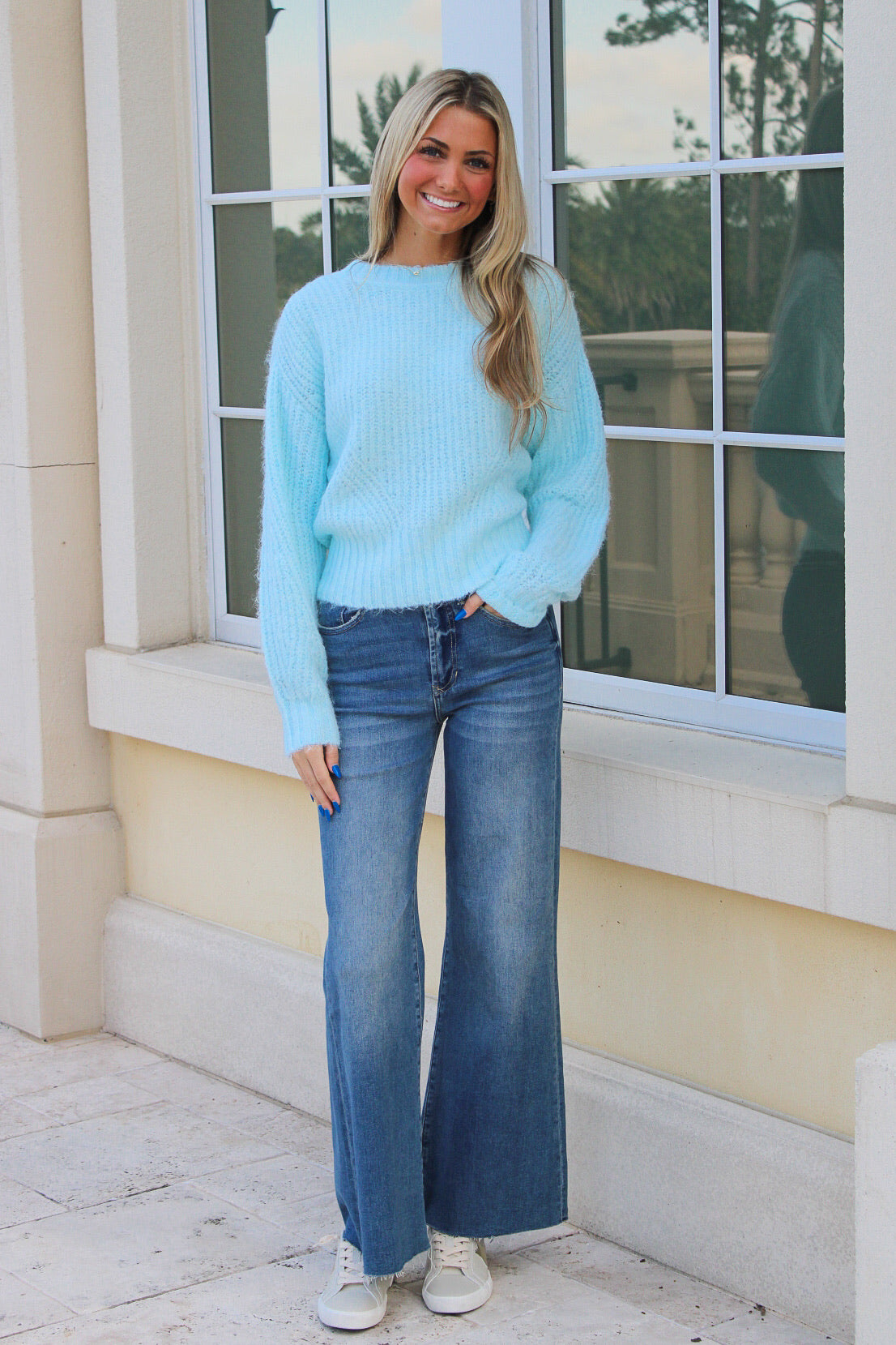 Dear John: Mylah Brushed Sweater - Pool Blue