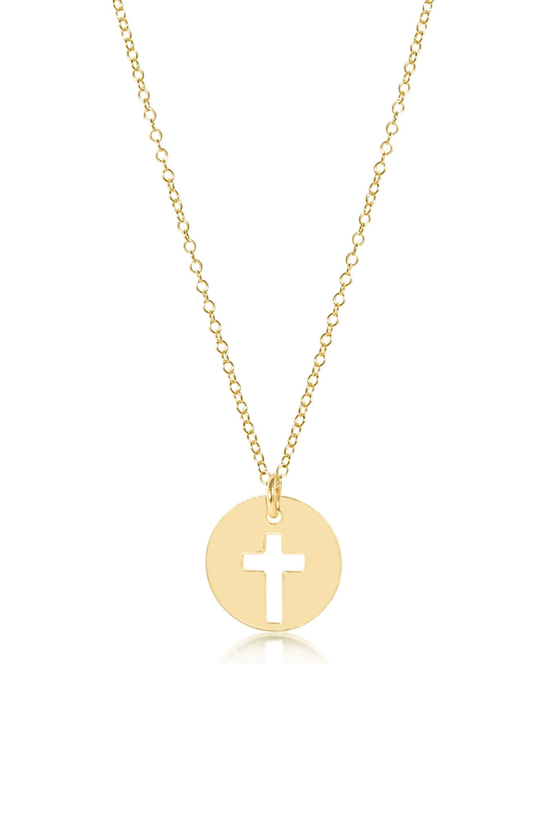 enewton: 16" Blessed Gold Disc Necklace | Makk Fashions