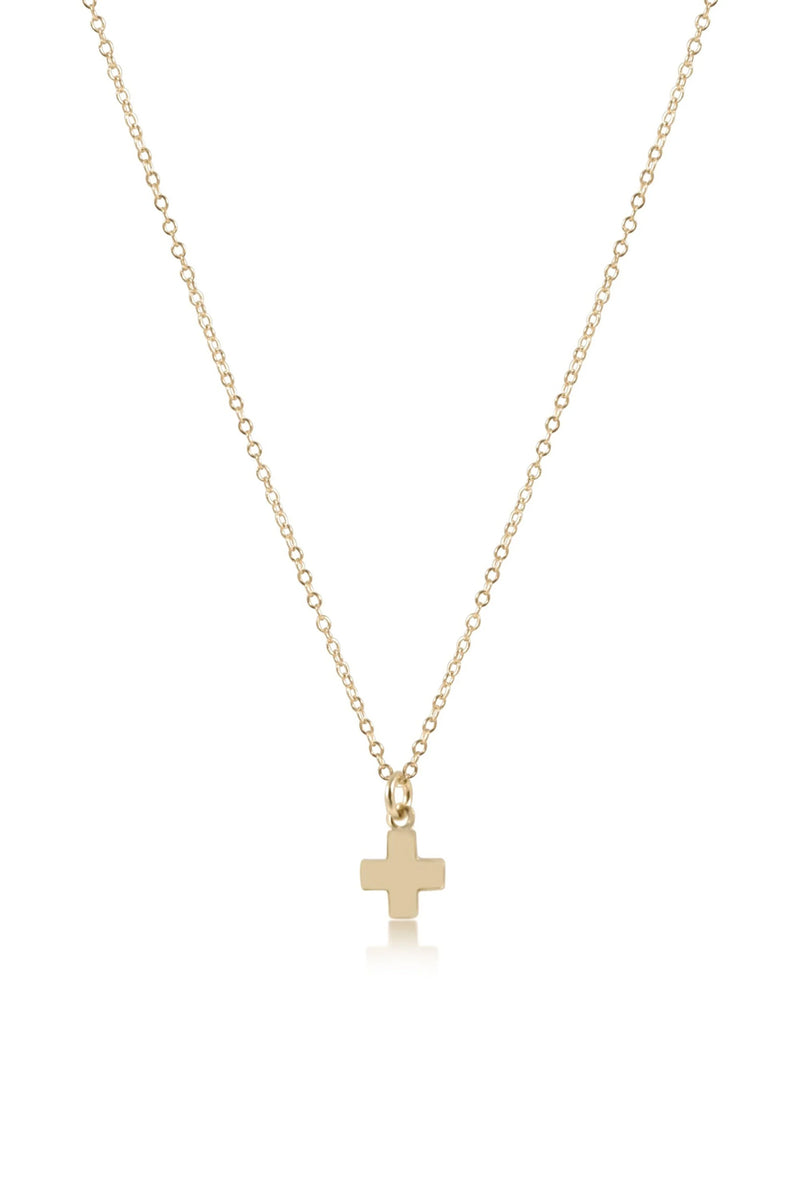 enewton: 16" Necklace Gold - Signature Cross Small Gold Charm | Makk Fashions