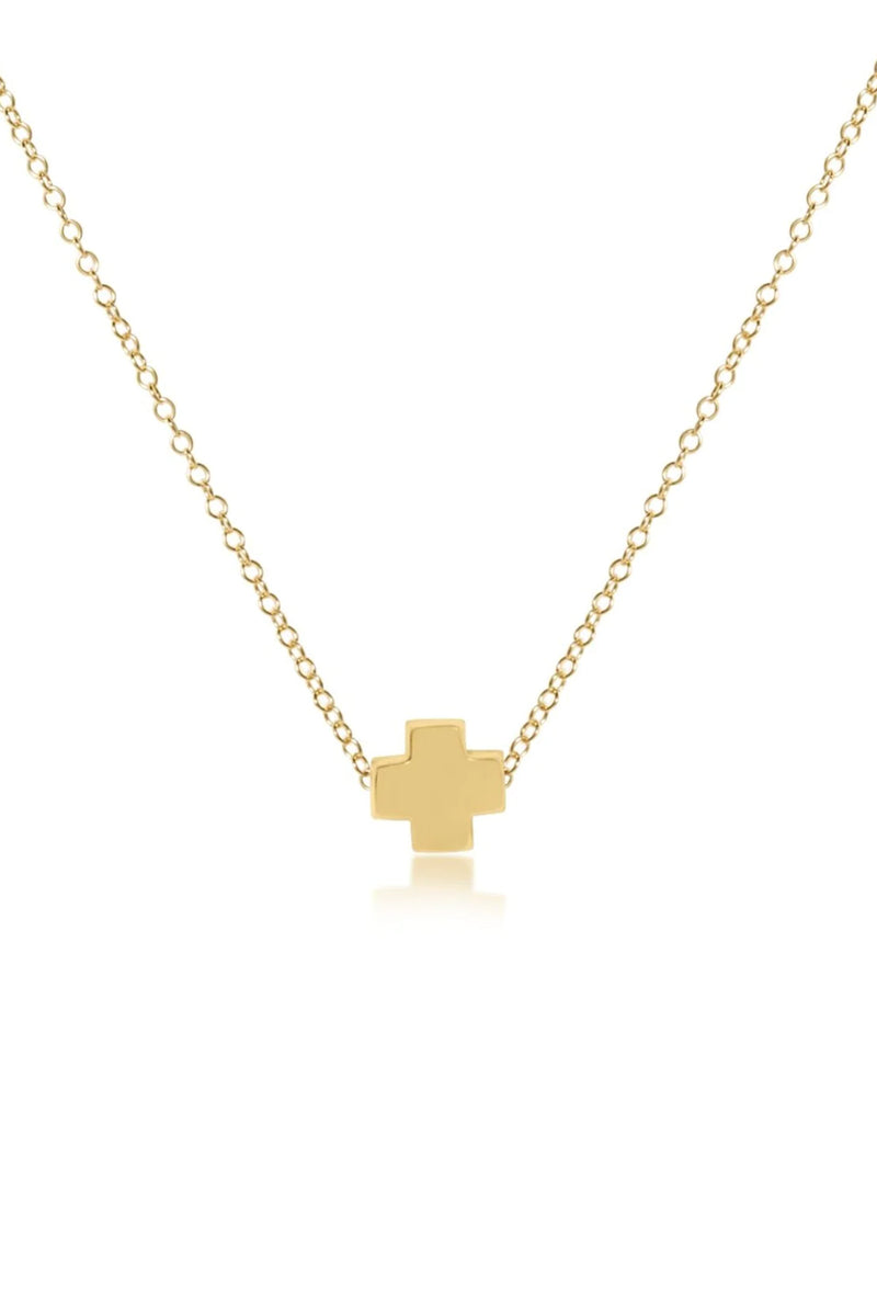 enewton: 16" Signature Cross Gold Necklace | Makk Fashions
