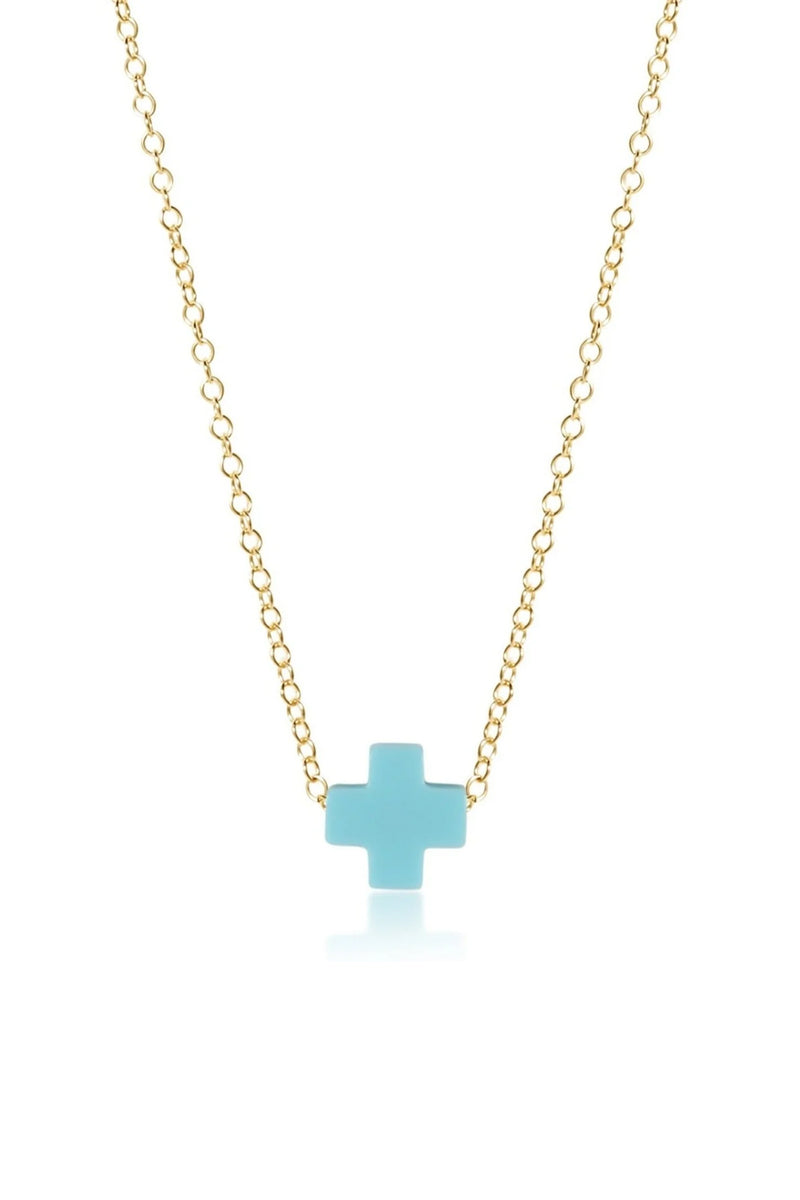enewton: 16" Signature Cross Necklace - Turquoise | Makk Fashions
