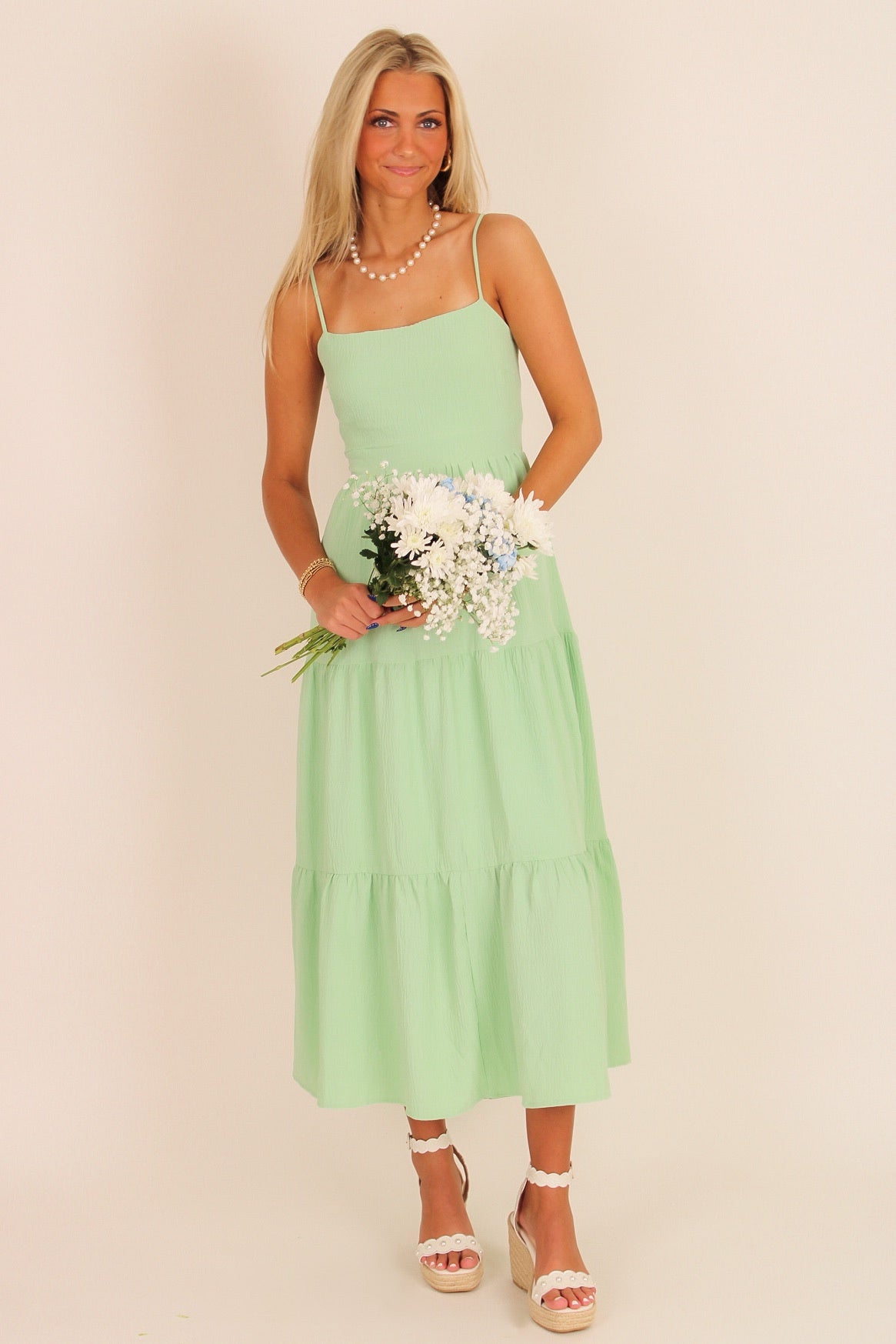 sage midi dress for summer Sage Green Cotton Gauze Sleeveless Dress - Midi Dresses