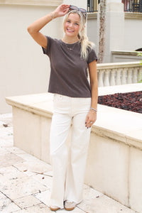 Z Supply: Junie Slub Tee Shirt - Cocoa Bean
