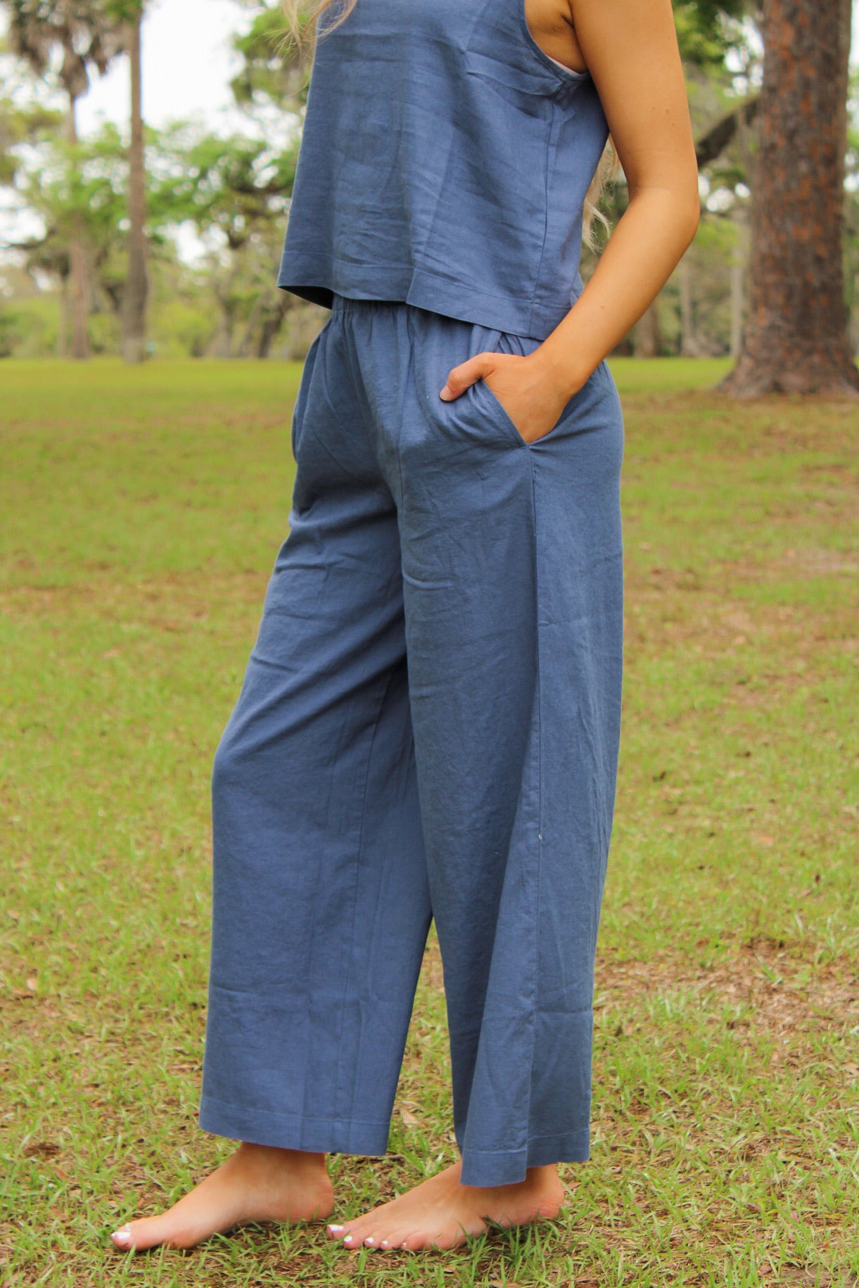 Z Supply: Scout Linen Pant - Vintage Indigo