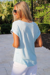 Feeling Easy Days Hacci Slub Top - Lt. Blue