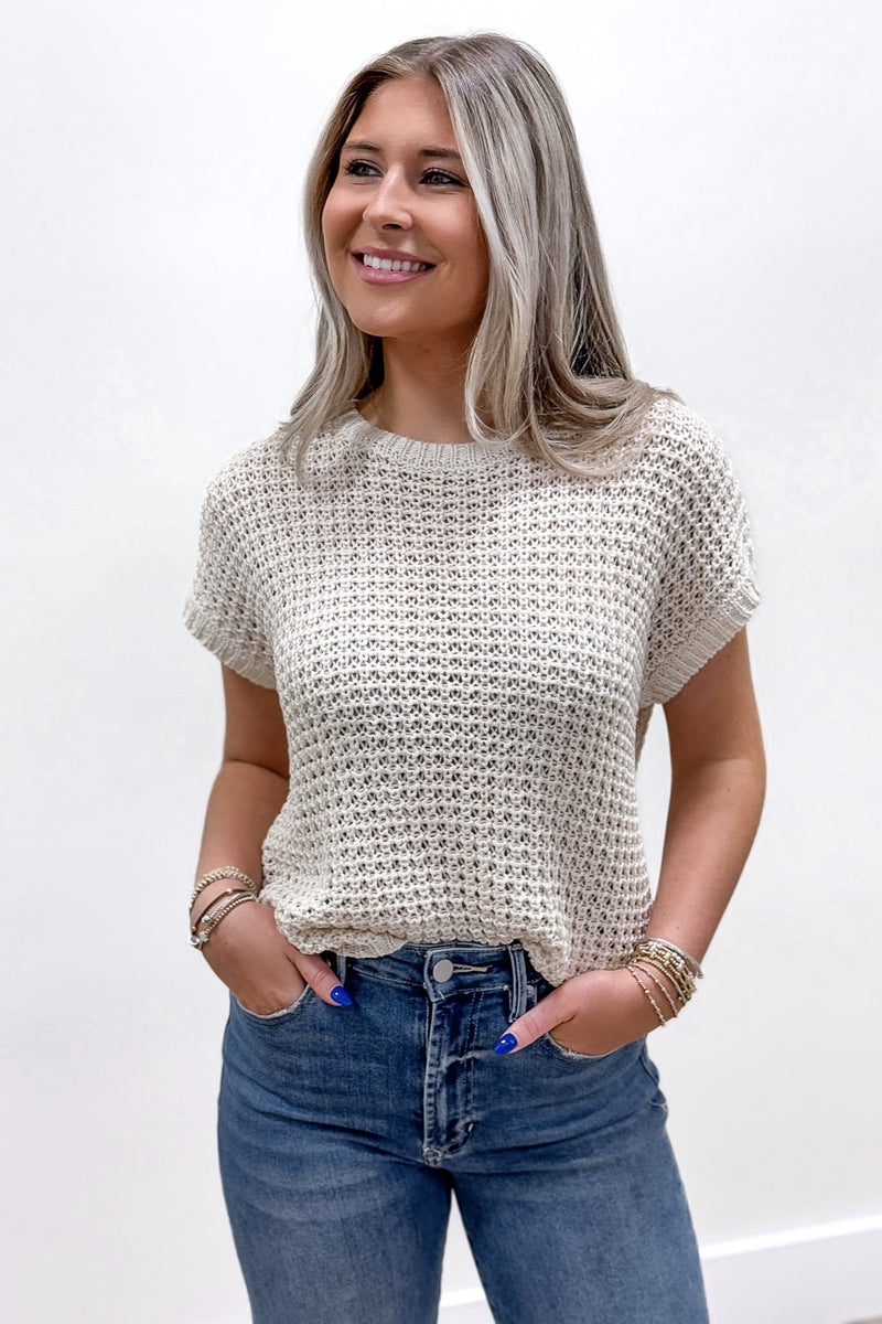 Spring Walks Knitted Sweater - Oatmeal