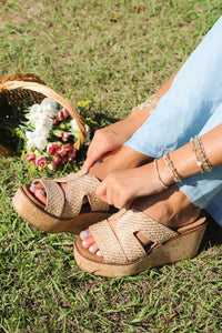 The Riviera Woven Wedge - Natural