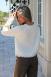 Reyna Contrast Stitch Detail Sweater - Cream