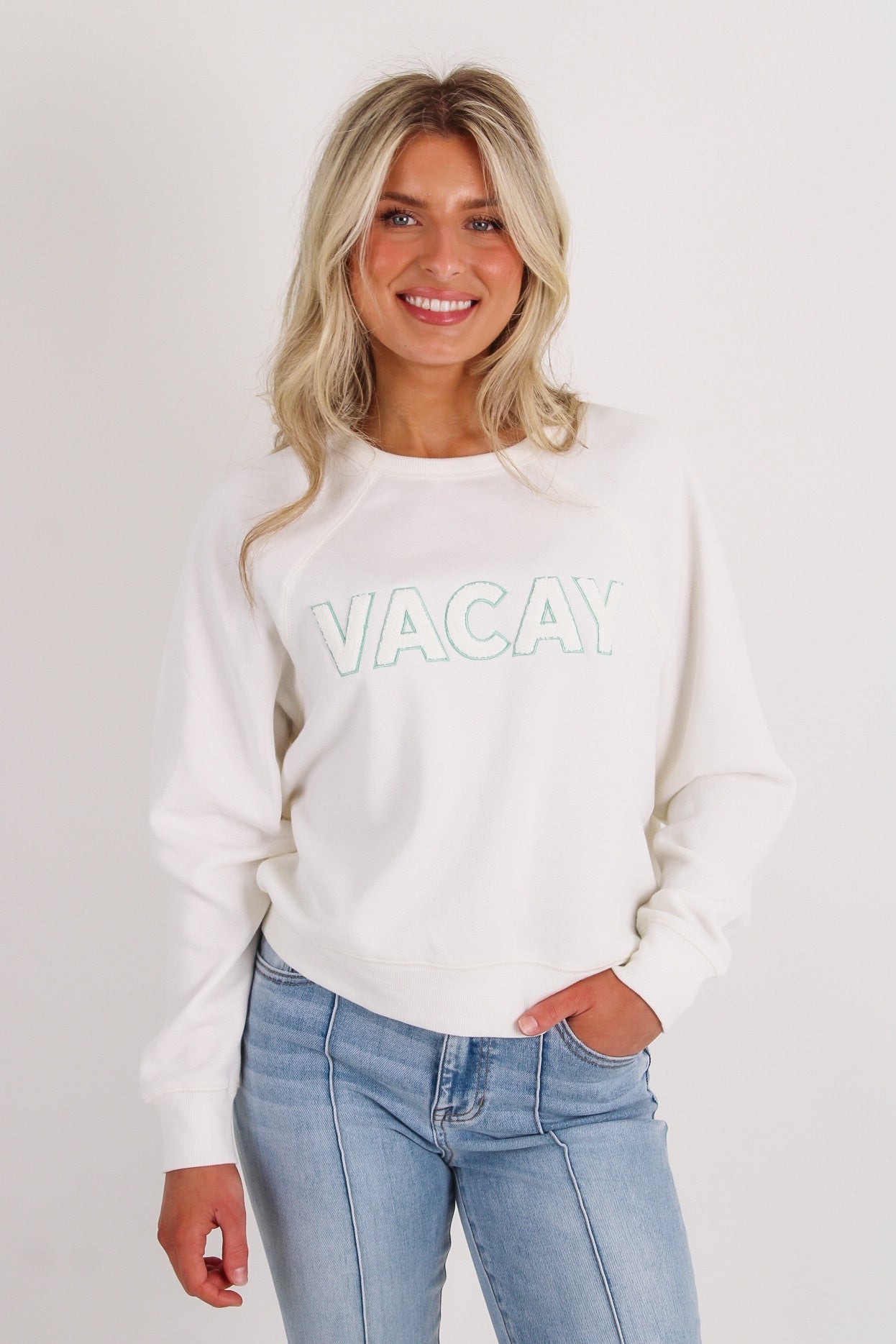 Z Supply: Vacay Fleece Sweatshirt - Vanilla Ice