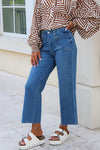Alicia Cropped Straight Leg Jeans - Demin