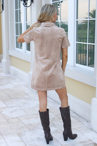 Z Supply: Leone Suede Mini Dress - Light Sand
