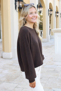 Z Supply: Coming Up Cozy Sweater - Dark Chocolate