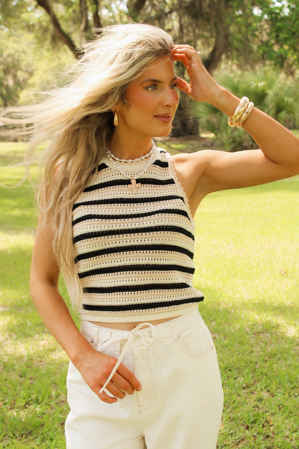Sadie & Sage: Tisha Striped Sweater Tank
