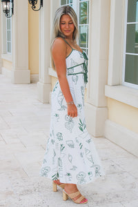 Summertime Fun Front Tie Midi Dress - Green