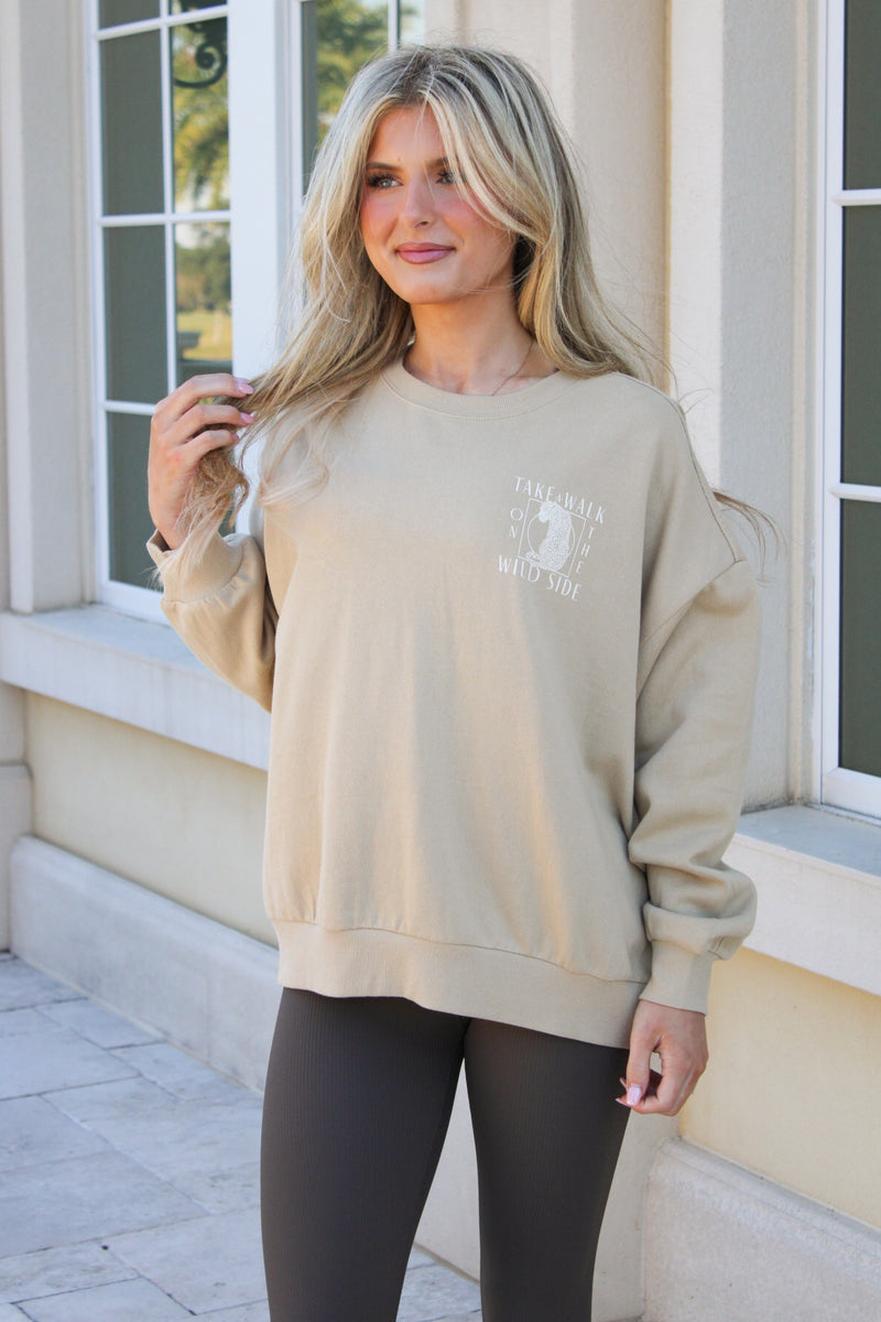 Z Supply: Wild Side Sweatshirt - Washed Gold