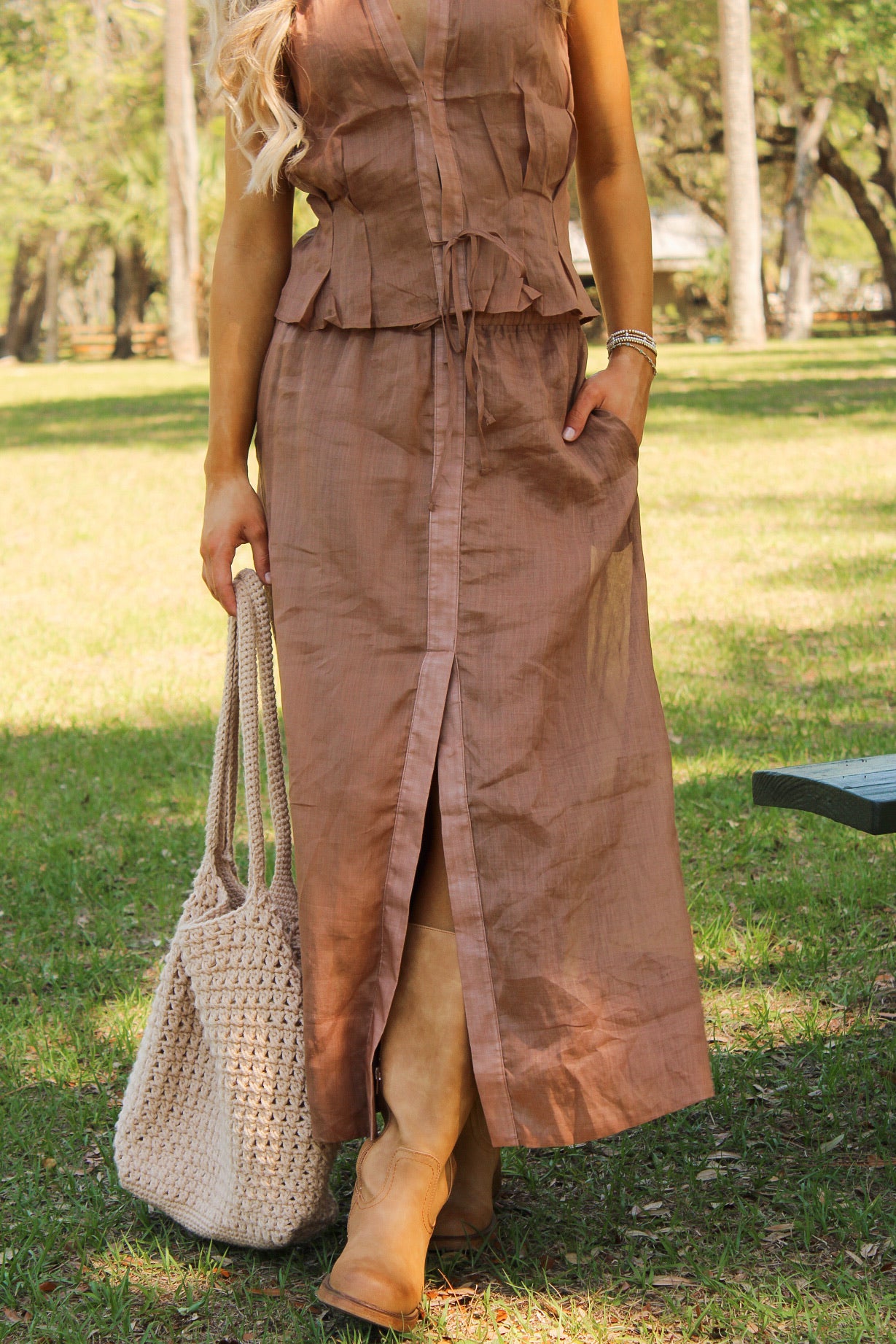 Desert Theory Maxi Skirt - Caramel