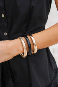 City Nights Acrylic Bangle Set - Black