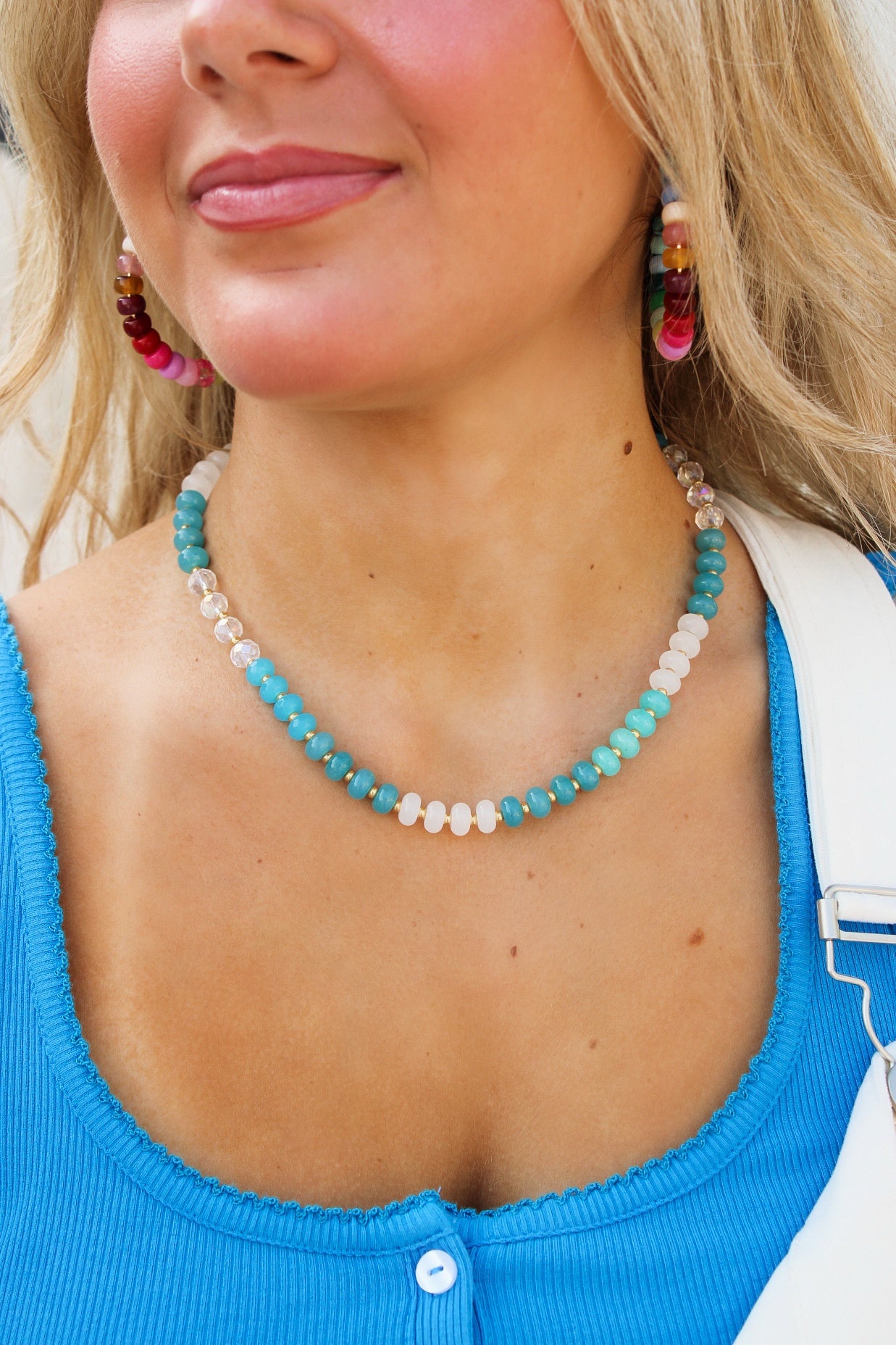 Bellamy Beaded Necklace - Blue Multi