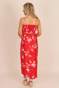 Z Supply: Alyse Darya Floral Maxi Dress - Kiss Me Red