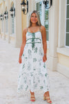 Summertime Fun Front Tie Midi Dress - Green