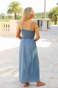Z Supply: Bayside Chambray Midi Dress - Medium Chambray
