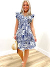 Joyful Summers V-Neck Dress - Navy