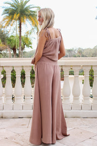 Coastal Cafe' Wide Leg Pants - Mocha