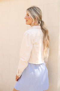 Clear Eyes Denim Jacket - Cream