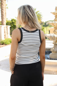 Z Supply: Rowe Striped Scoop Tank - Cloud