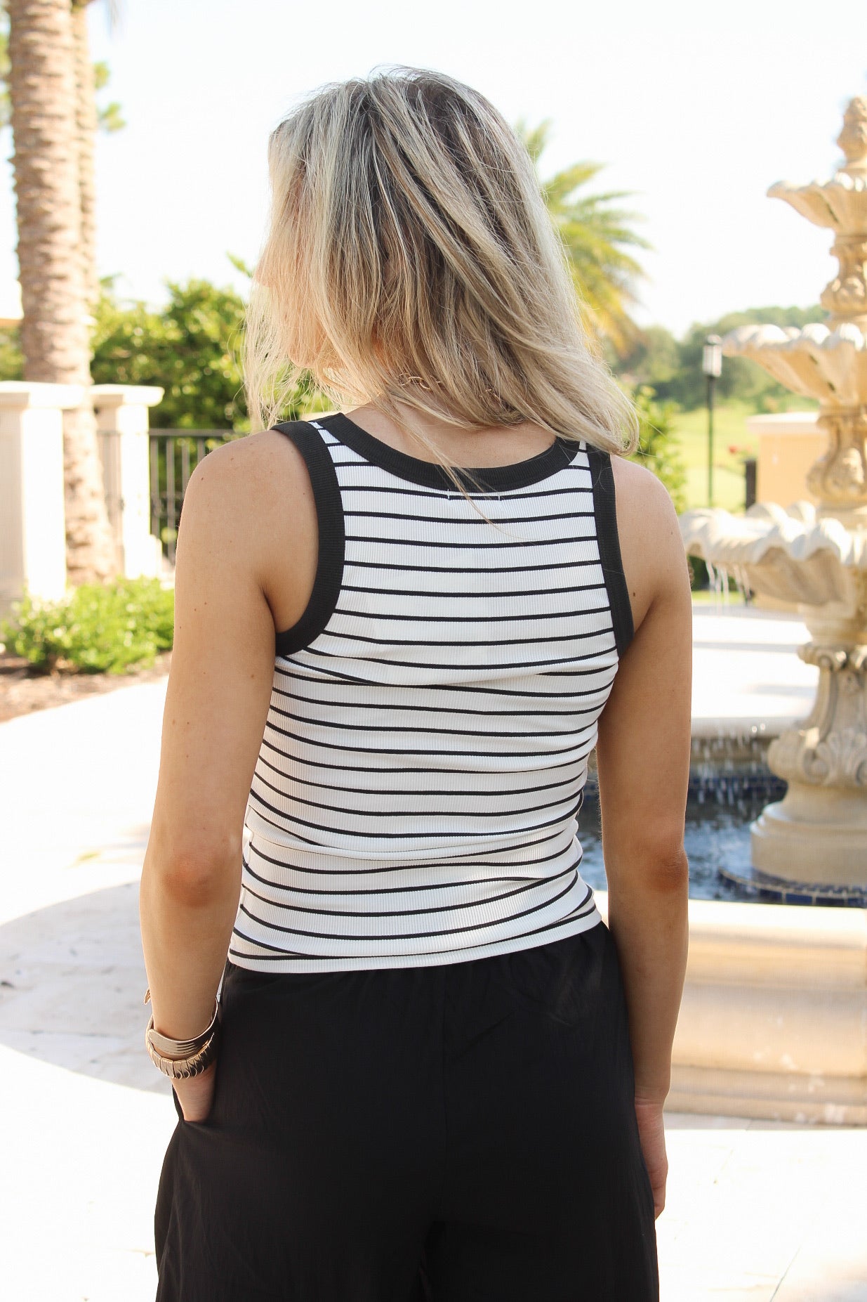 Z Supply: Rowe Striped Scoop Tank - Cloud