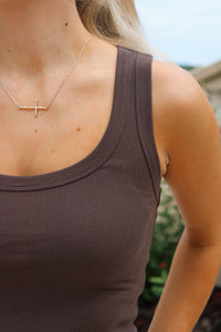 Z Supply: Rowe Scoop Neck Tank - Cocoa Bean
