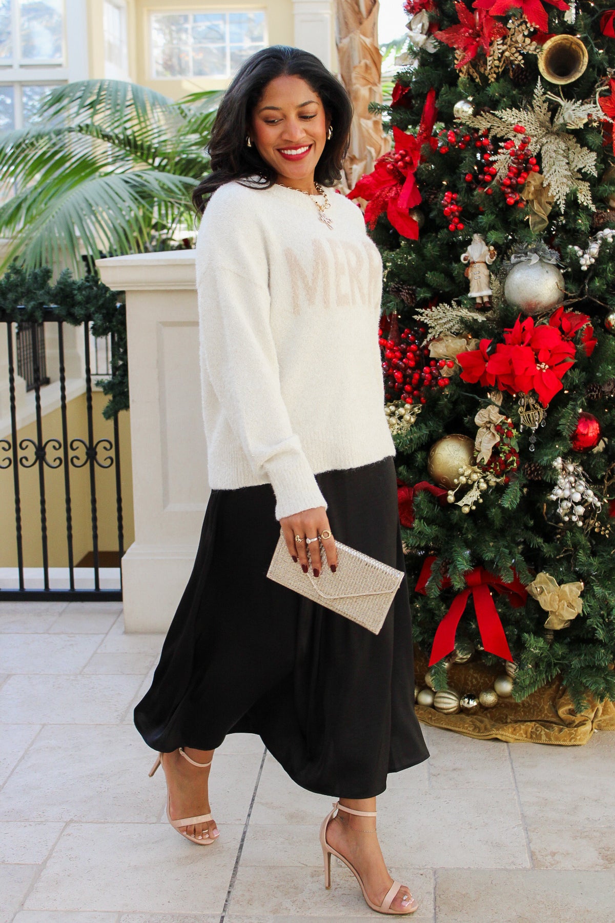 Z Supply: Merry Gold Sweater - White