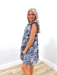 Joyful Summers V-Neck Dress - Navy