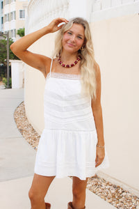 Stadium Sweetheart Lace Mini Dress  - Off White