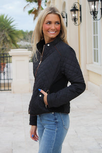 Alpine Trail Quilted Padded Jacket - Black