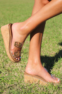 Kylee Double Strap Wedge - Clear