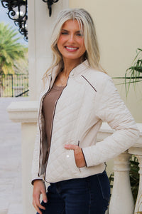 Alpine Trail Quilted Padded Jacket - Ivory