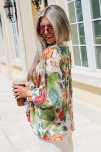 Falling For Florals Button Down Top - Multi
