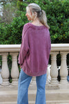 Dreamy Layers V-Neck Oversized Sweater - Burgundy
