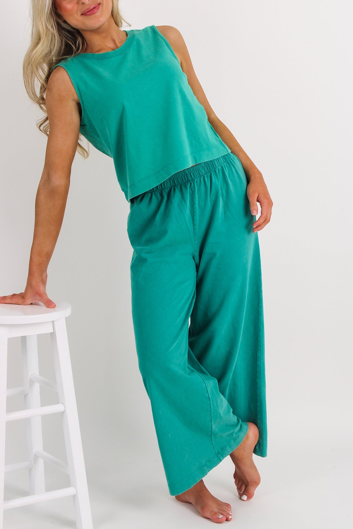 Z Supply: Scout Jersey Cropped Flare Pant - La Palma