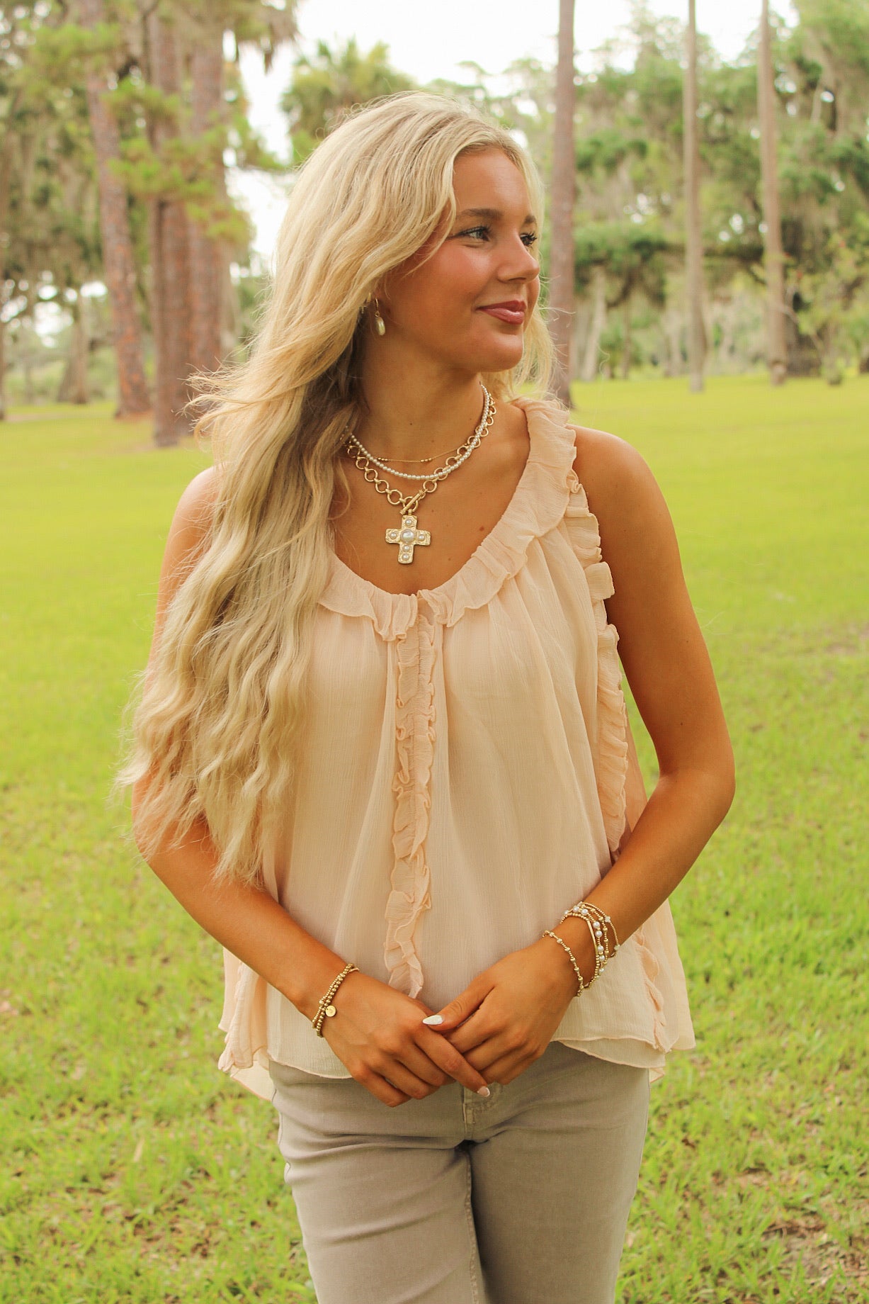Dear John: Renata Top - Pale Peach