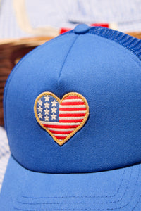 Z Supply: Heart Flag Trucker Hat - Blue