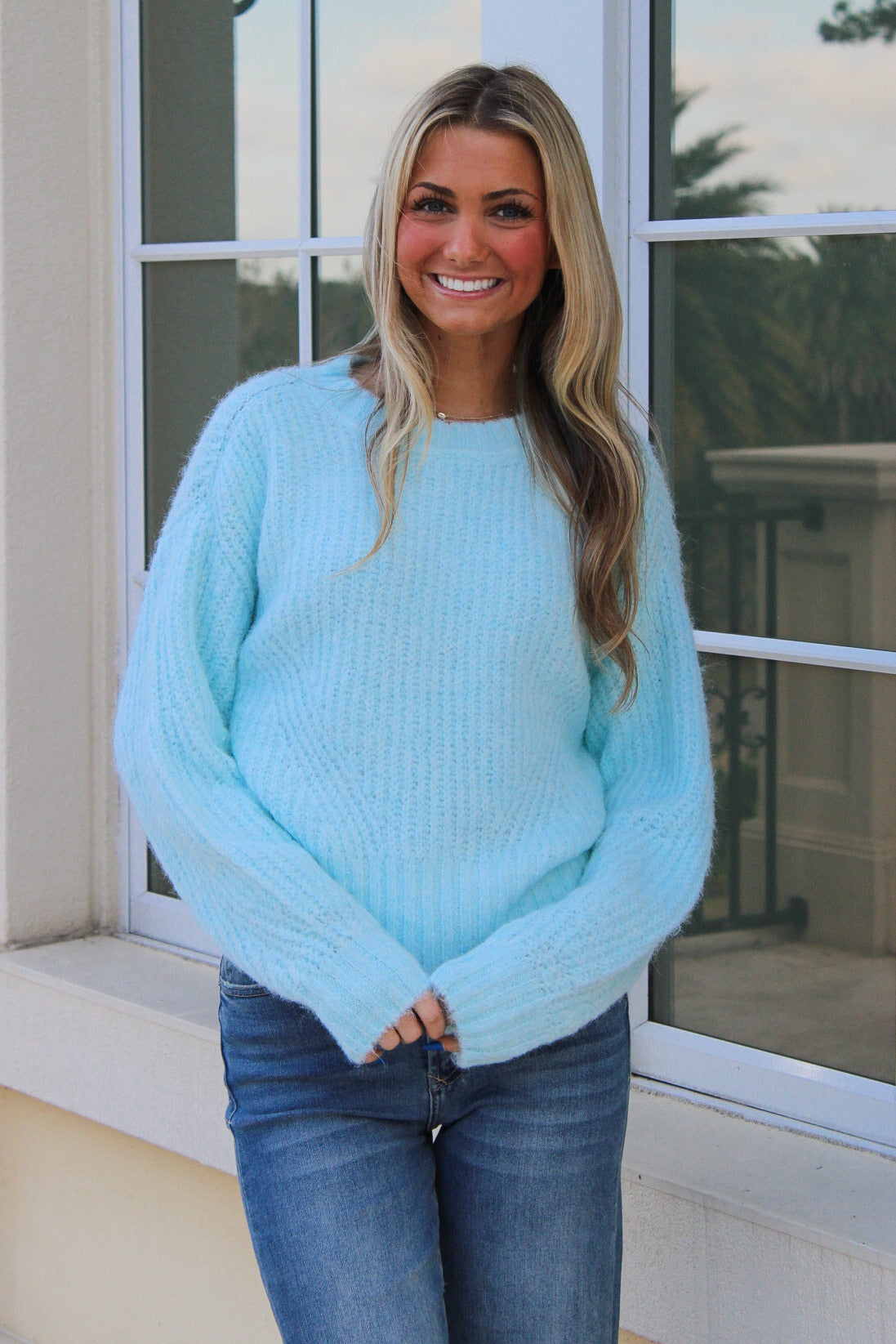 Dear John: Mylah Brushed Sweater - Pool Blue
