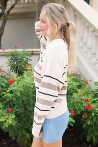 Z Supply: Cirrus Stripe Sweater - Chalk
